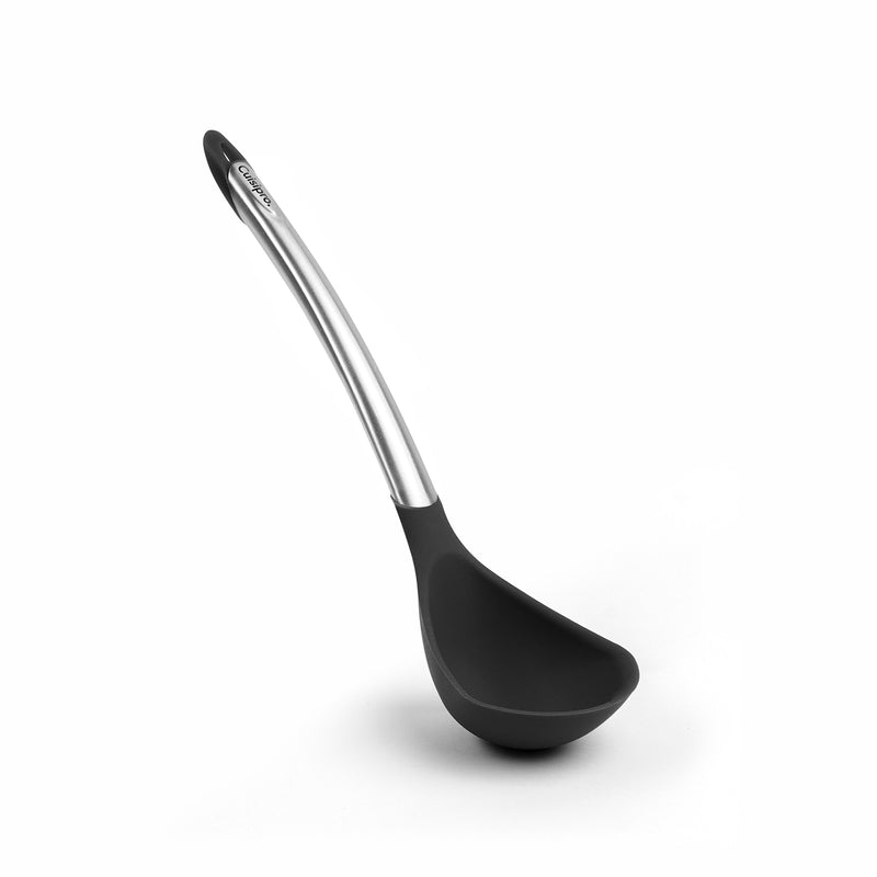 Elegance - Schopfkelle aus satiniertem Edelstahl, schwarz, 31 cm