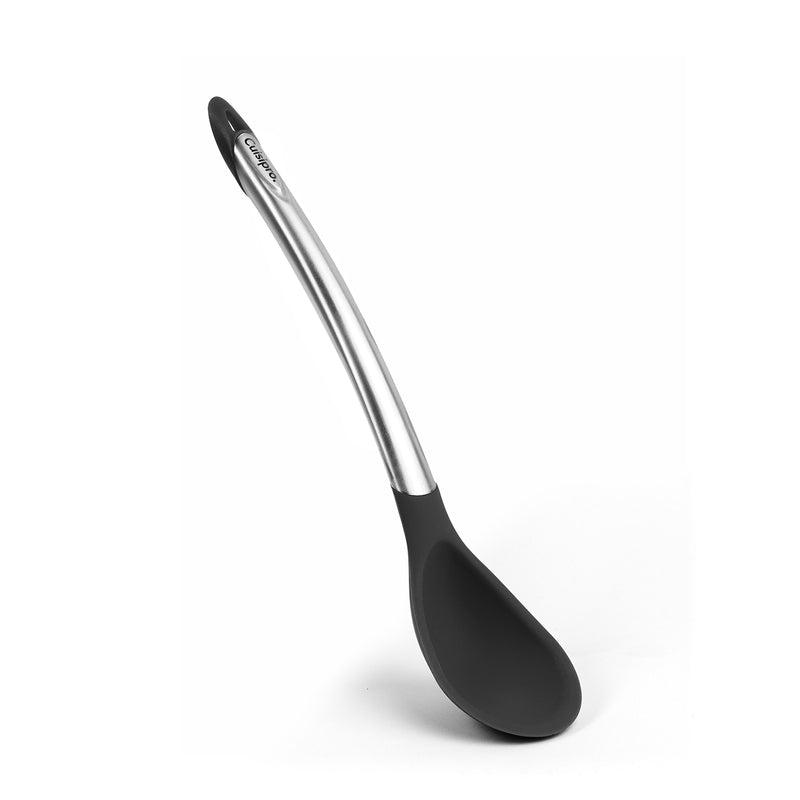 Elegance - Kochlöffel aus satiniertem Edelstahl, schwarz, 30,5 cm