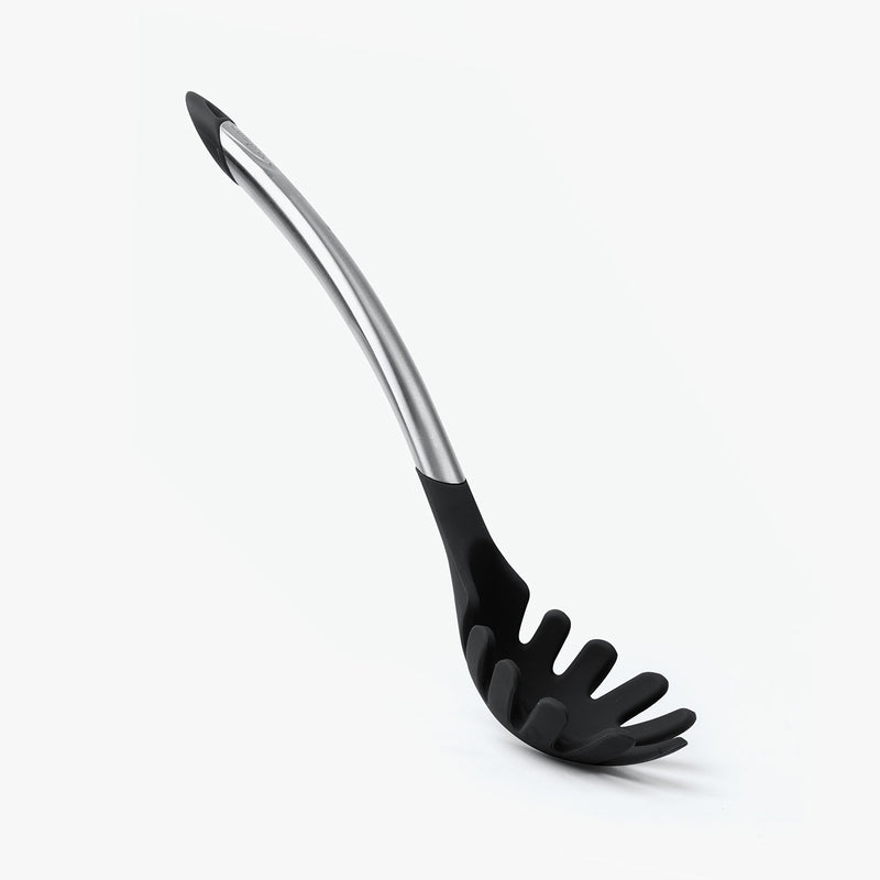 Elegance - Spaghetti-Heber aus satiniertem Edelstahl, schwarz, 31 cm