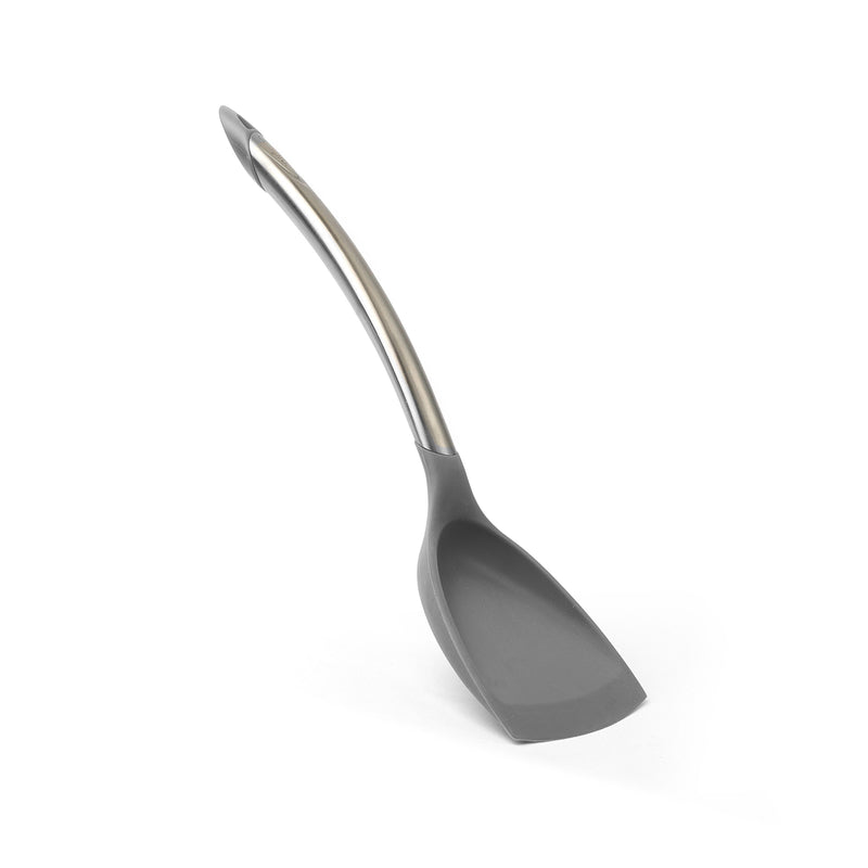 Elegance - Wok-Wender aus satiniertem Edelstahl, grau, 32 cm