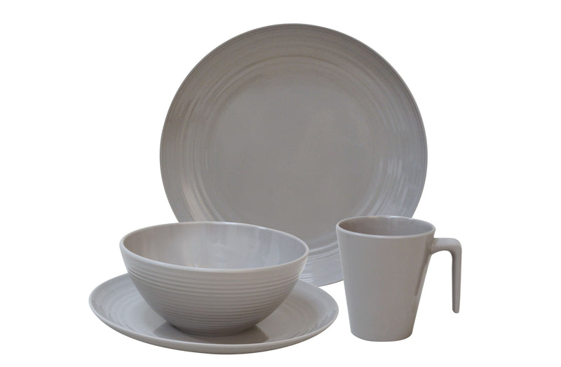 FLAMEFIELD Geschirrset Seramika Latte Melamin 16tlg.