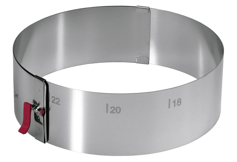 LARES Tortenring mit Klemmhebel 7cm Edelstahl