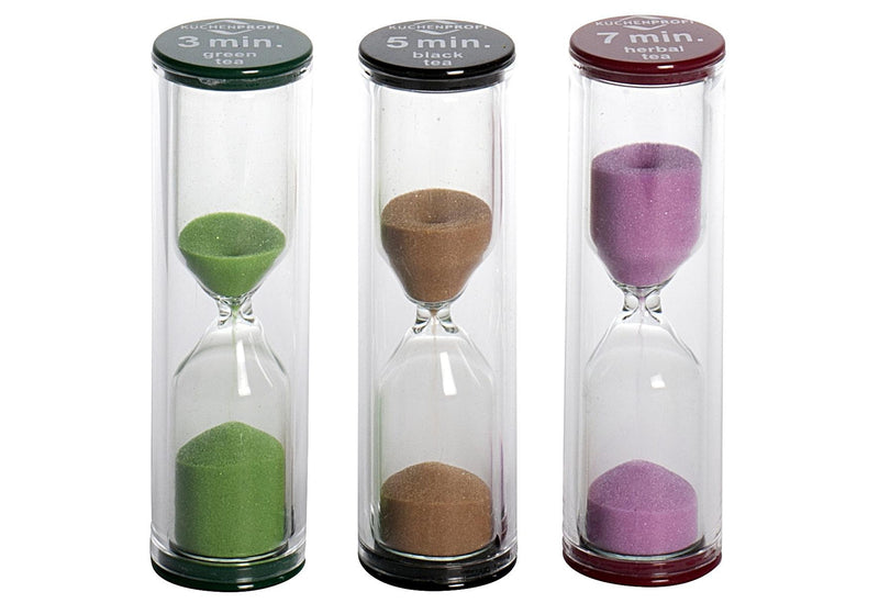 KÜCHENPROFI Sanduhr Tea-Time 8cm Ø2,3cm 3er Set