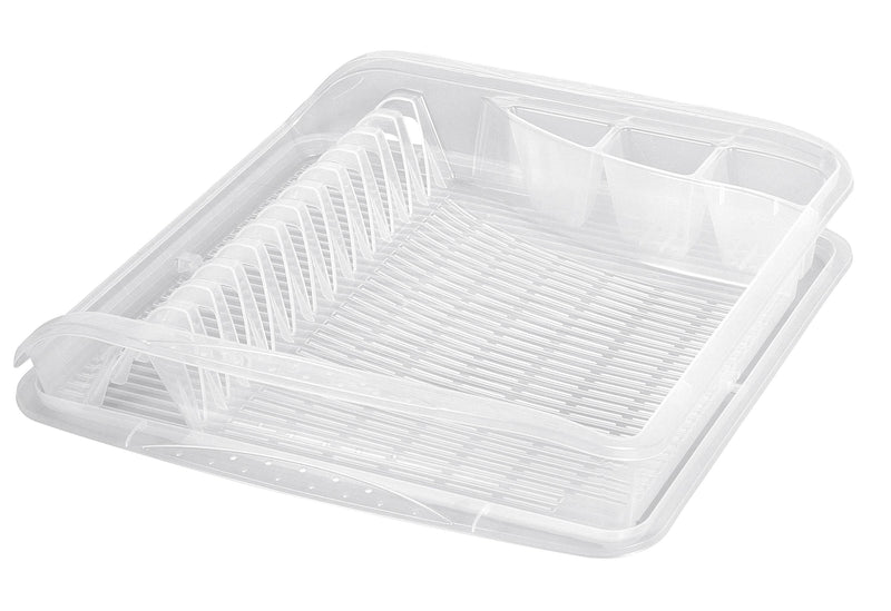 KEEEPER Geschirrablaufkorb large 39,5x39,5x8cm transparent mit Tablett