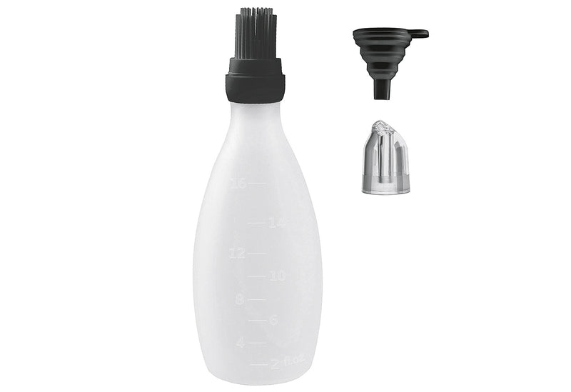 GOURMET EASY Silikon-Marinierflasche mit Bürste Black