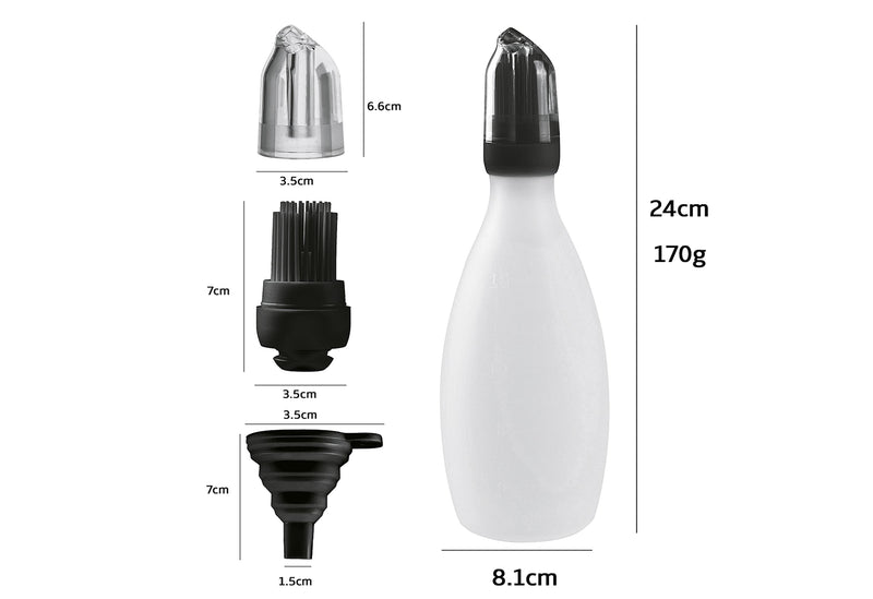 GOURMET EASY Silikon-Marinierflasche mit Bürste Black