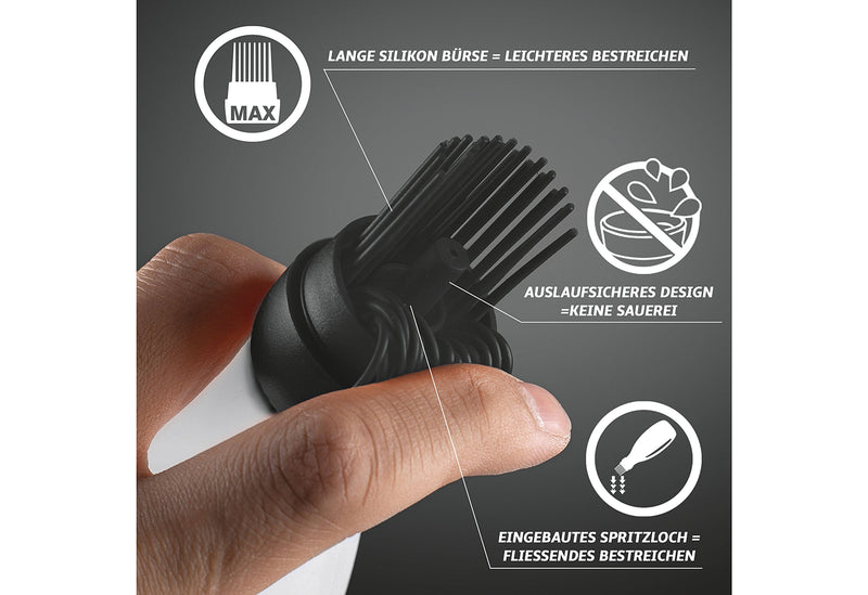 GOURMET EASY Silikon-Marinierflasche mit Bürste Black