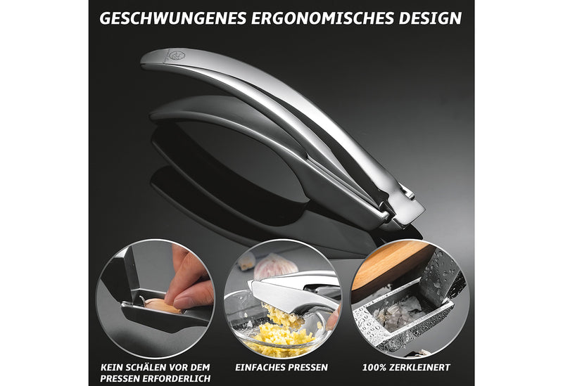 GOURMET EASY Knoblauchpresse Edelstahl grob
