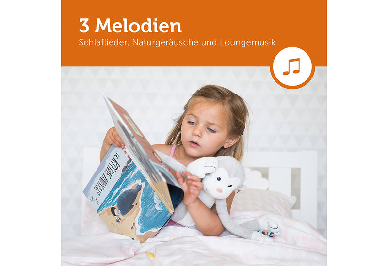 ZAZU Kuscheltier-Nachtlicht mit Musik Max der Affe