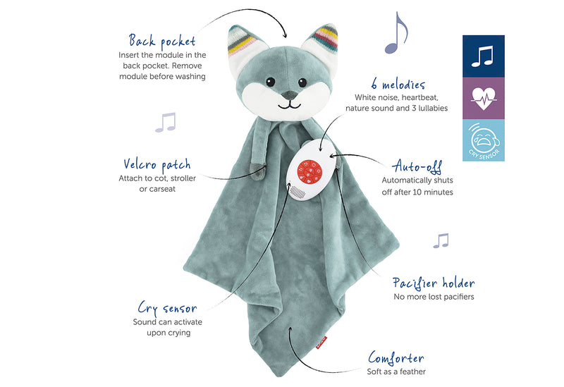 ZAZU Kuscheltuch mit Herztönen + Melodien Felix