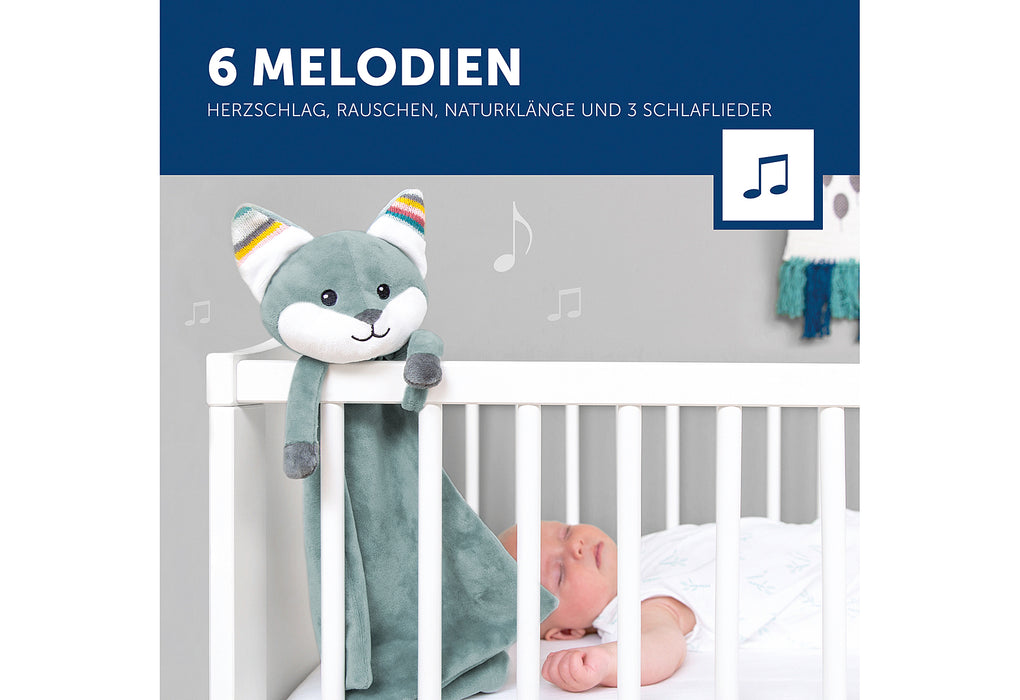 ZAZU Kuscheltuch mit Herztönen + Melodien Felix