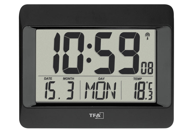 TFA Funk Uhr schwarz
