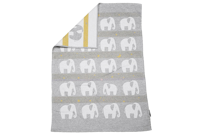 FUSSENEGGER Babydecke Lima Elefant 65x90cm grau
