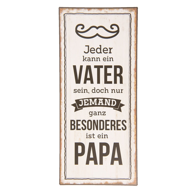 Vintage Retro Blechschild, Modell JEDER KANN EIN VATER SEIN..., Material Metall , Maße 30 x 13 cm, creme vintage, ideal zur Geburt oder einfach Zuhause