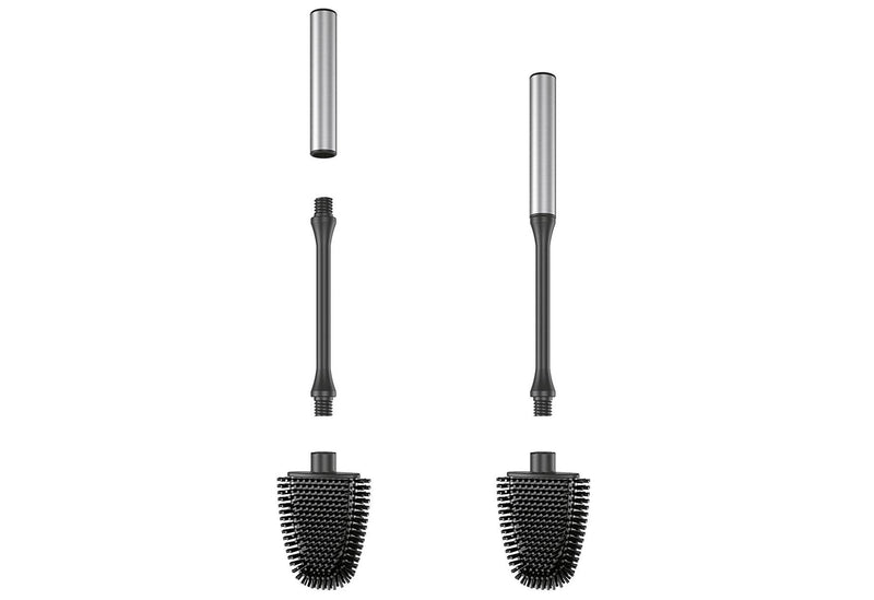 METALTEX WC-Garnitur Cleany Silikon flach flexibel 47,5x7,5x13 cm Edelstahl/schwarz