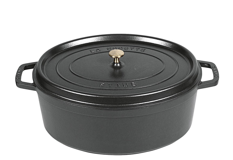 STAUB Cocotte Schmortopf oval new Classic Gusseisen 6,7 l 33cm schwarz