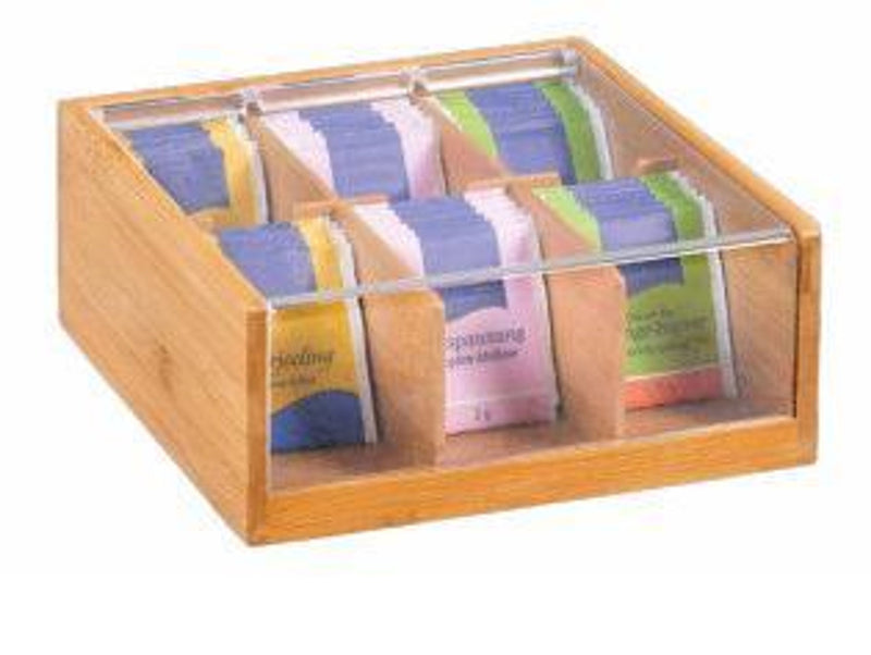 KESPER Tee-Box Bambus mit Sichtklappe 22x21x9,5cm