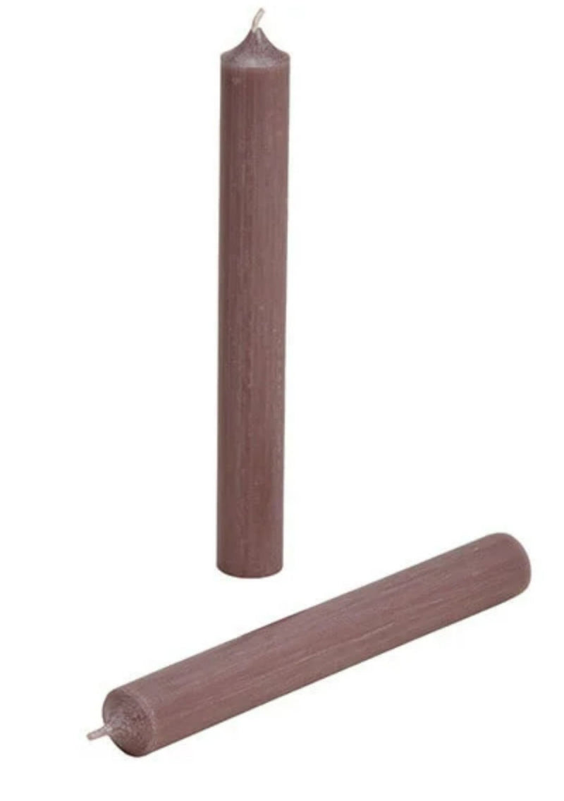 Stabkerzen 8er Set, klassisches Design. Farbe " SCHLAMMGRAU ELEGANT ". 2 cm Durchmesser, Höhe 18 cm, ca. 6 Stunden Brennzeit