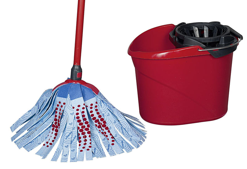 VILEDA Putzeimer SuperMocio mit Powerpresse 12 l rot/grau