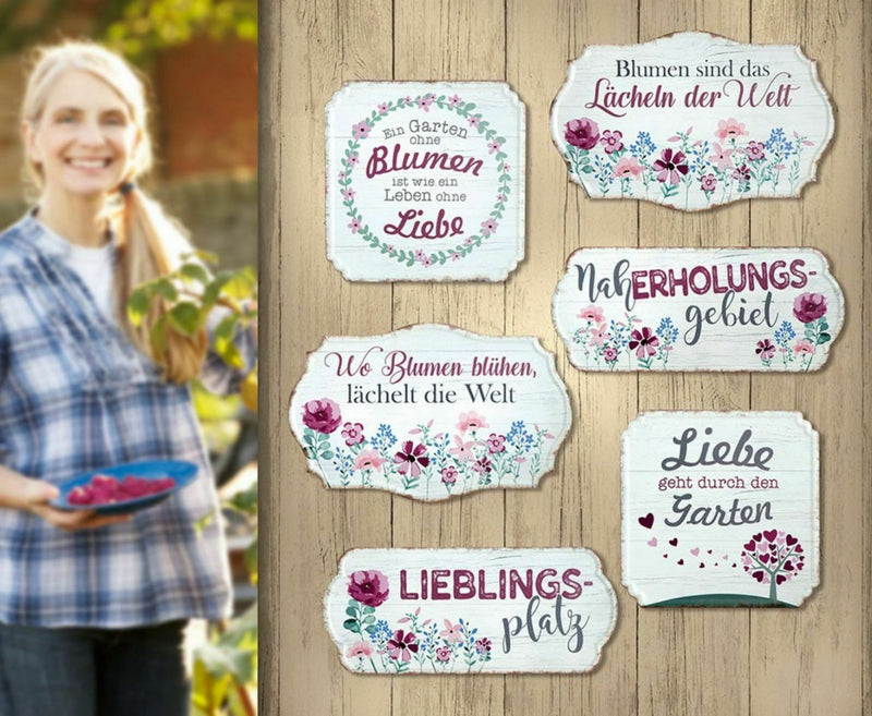 Vintage Retro Blechschild, Modell, LIEBLINGSPLATZ aus Metall