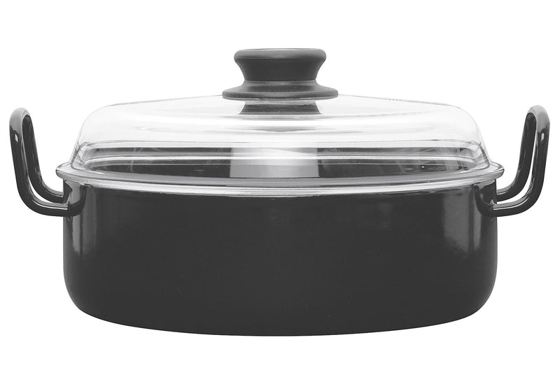 RIESS Schmorpfanne Omas Ø24cm mit Glasdeckel schwarz