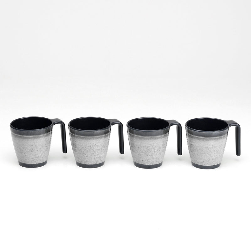 FLAMEFIELD Stapelbecher mit Griff grau 4er Set