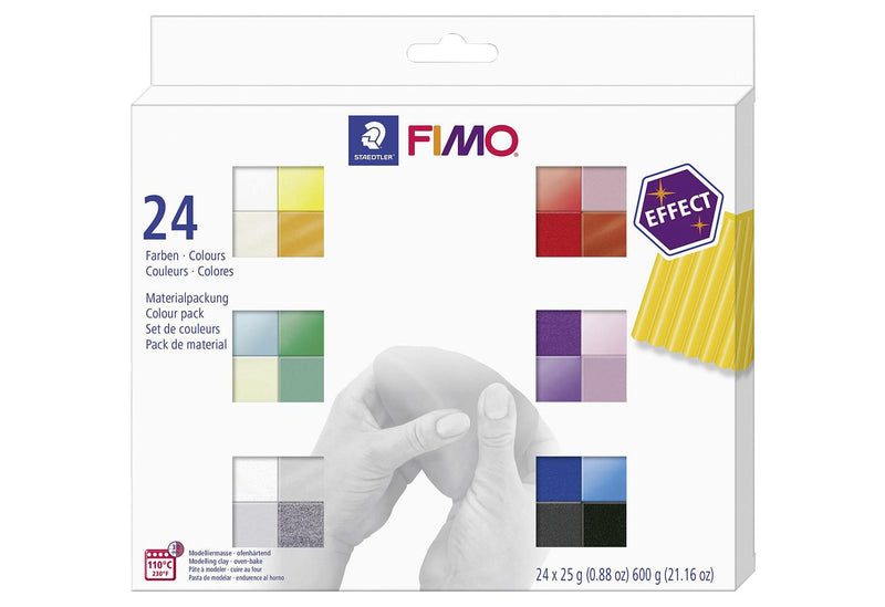 STAEDTLER Modelliermasse Fimo 24er sortierte Effektfarben