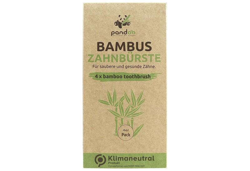PANDOO Bambus Zahnbürste 4er Pack