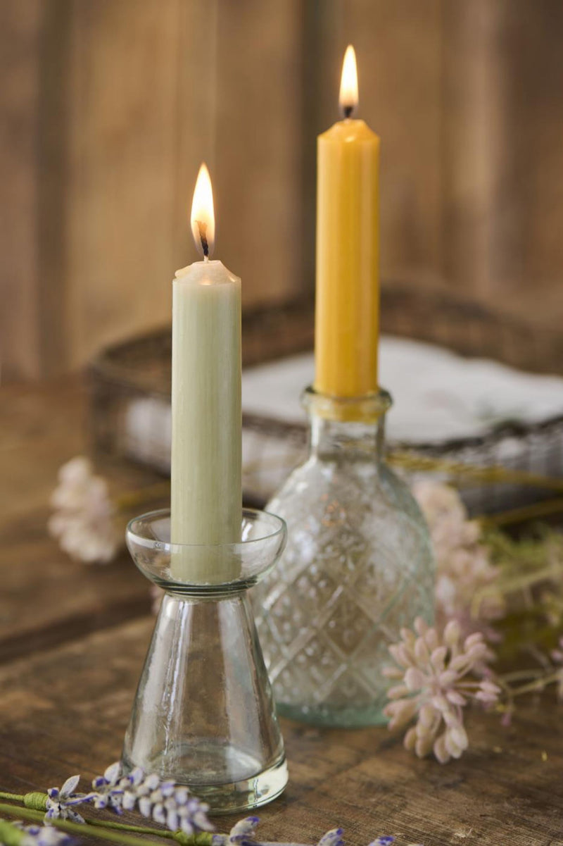 Stabkerzen 10er Set im eleganten Stil, Farbe MANDARINE, 2,2 cm Durchmesser, Höhe 11 cm, ca. 4 Stunden Brennzeit, Ruß- und tropffrei