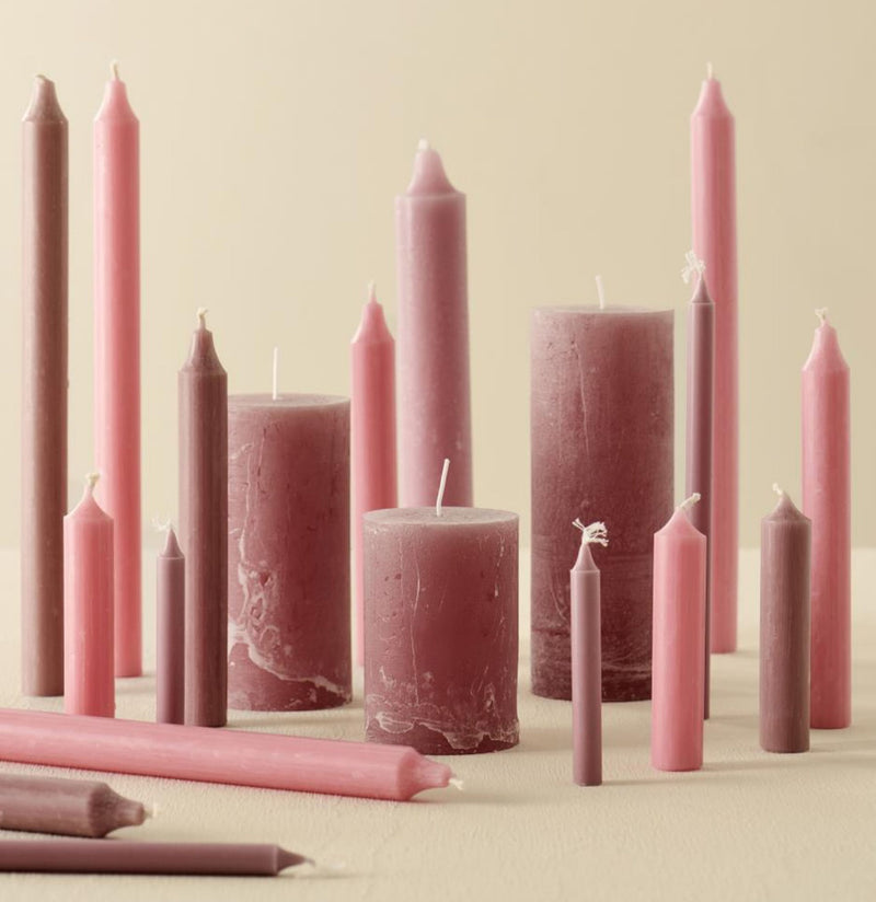 11cm Stabkerzen 10er Set im eleganten Stil, Farbe ALTROSA, natürliches Design mit 2,2 cm Durchmesser, Höhe 11 cm, ca. 4 Stunden Brennzeit, Ruß- und tropffrei, Hoher Neidfaktor