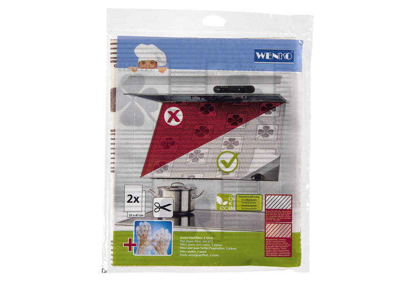 WENKO Flachfilter für Dunstabzugshaube 57x47cm 2Stück