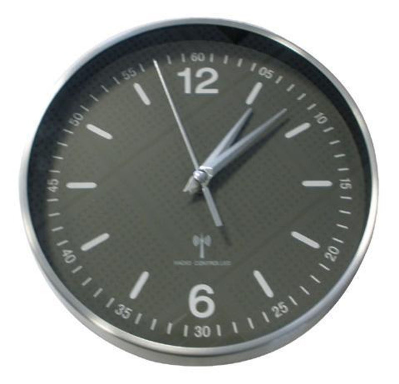 TFA Funk-Wanduhr Batteriebetrieb Ø19,5cm silberfarben