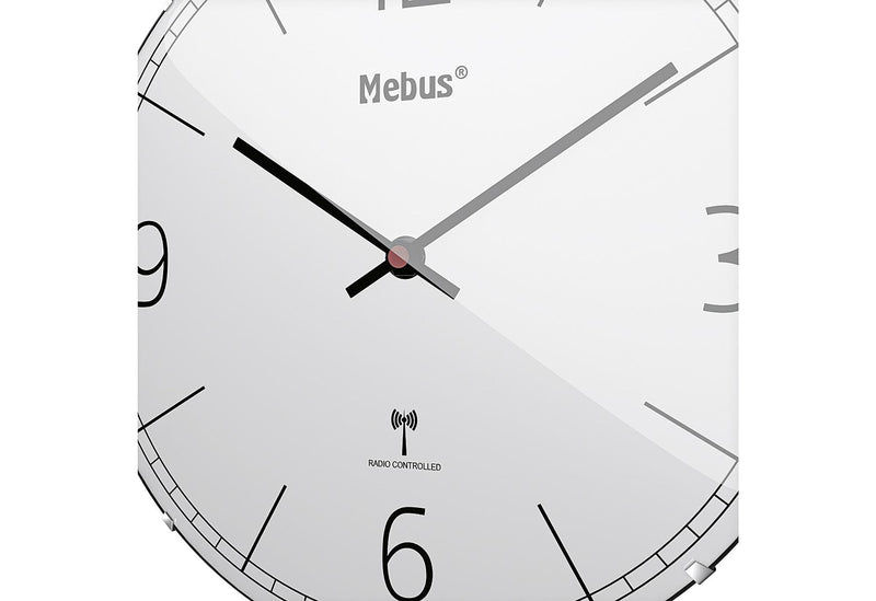 MEBUS Funkwanduhr Ø30cm hellgrau