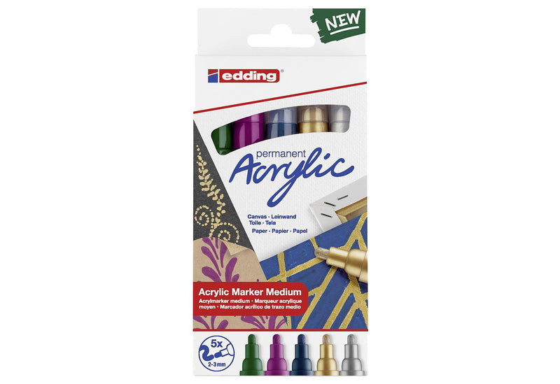 EDDING Acrylic Marker 5100 medium festlich 5Stück