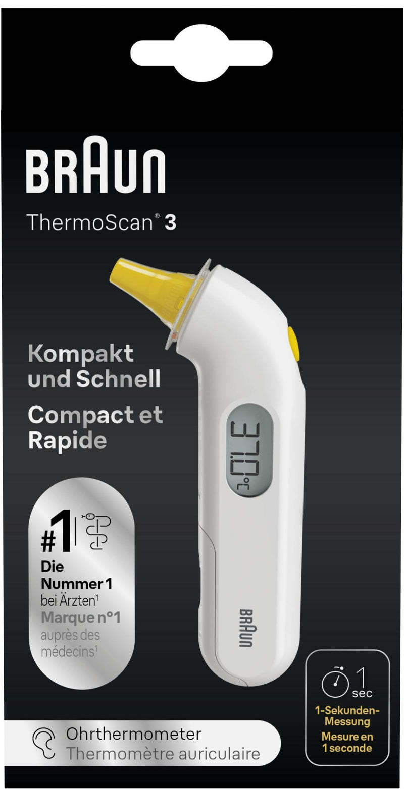BRAUN ThermoScan® 3 Infrarot-Ohrthermometer weiß/mint