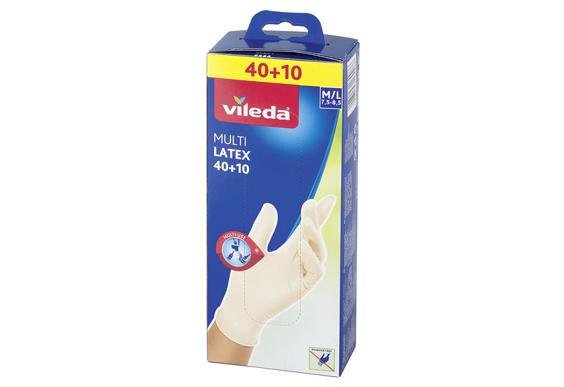VILEDA Einweghandschuh Multi Latex 40+10 Größe M/L 50er Pack