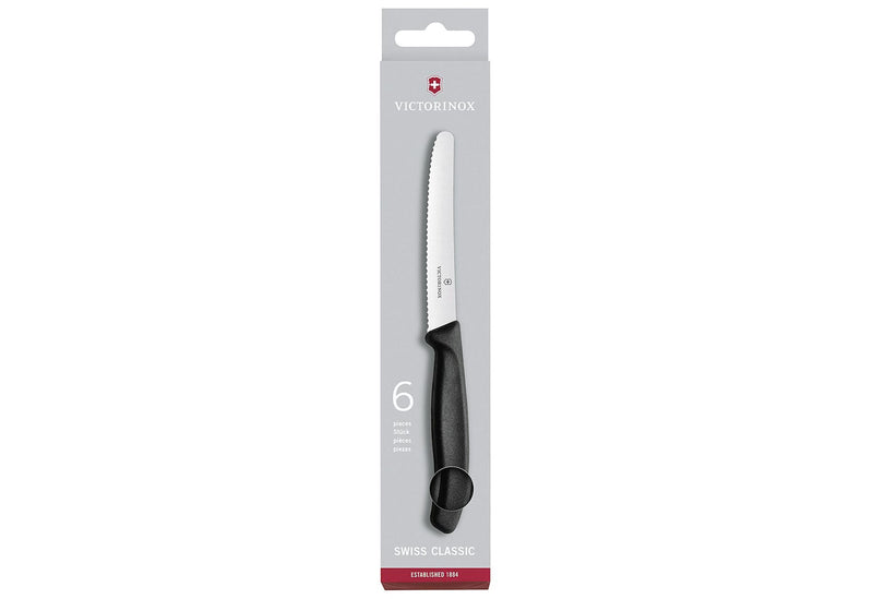 VICTORINOX Swiss Classic Tomaten- und Tafelmesser-Set 6teilig schwarz