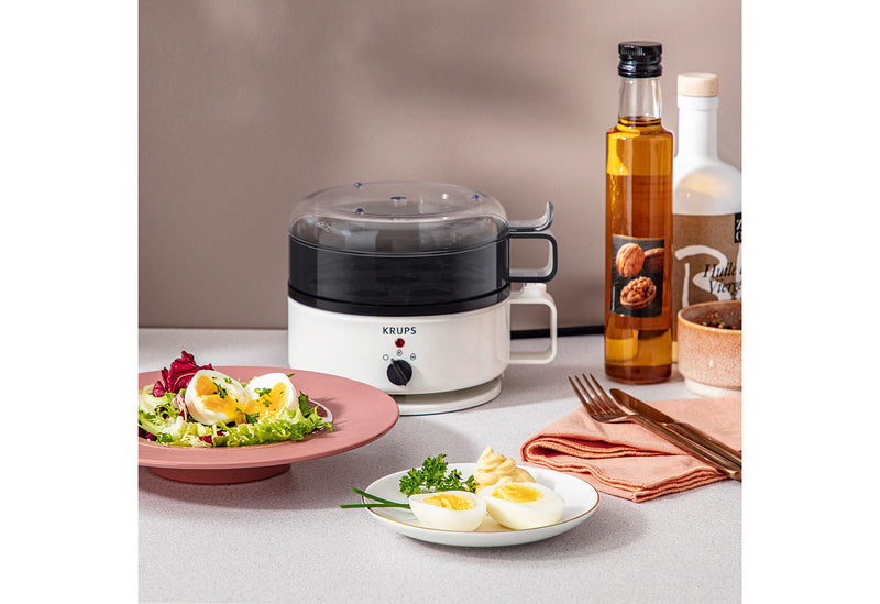 KRUPS Eierkocher EG2301 Ovomat Super 7 Eier weiß/schwarz