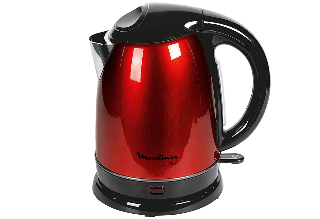 MOULINEX Wasserkocher BY 5305 kabelos 1,7 l 2400 Watt metallic-rot/schwarz