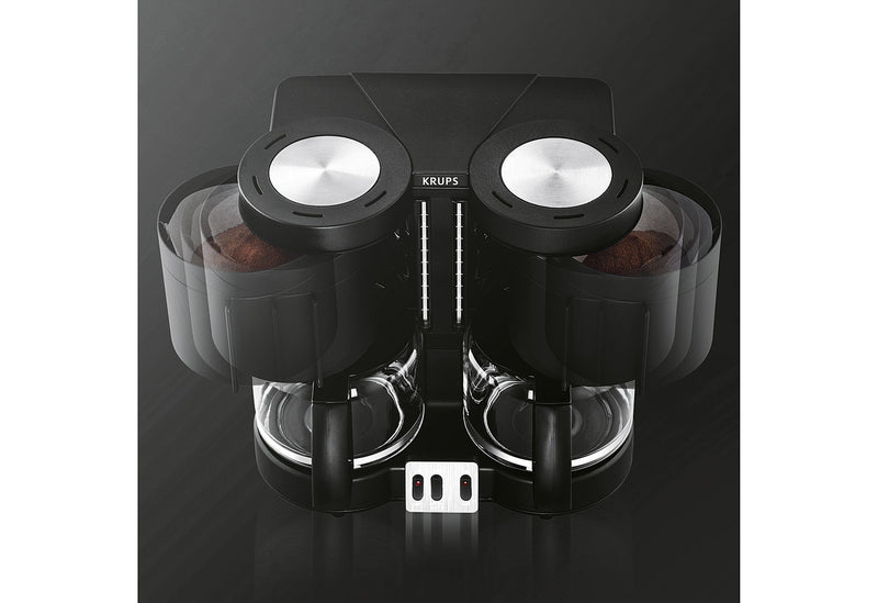 KRUPS Kaffeeautomat KM8508 DUOTHEK 2x 10 Tassen schwarz
