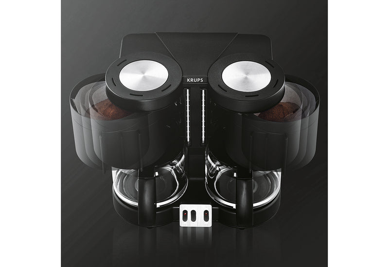 KRUPS Kaffeeautomat KM8508 DUOTHEK 2x 10 Tassen schwarz