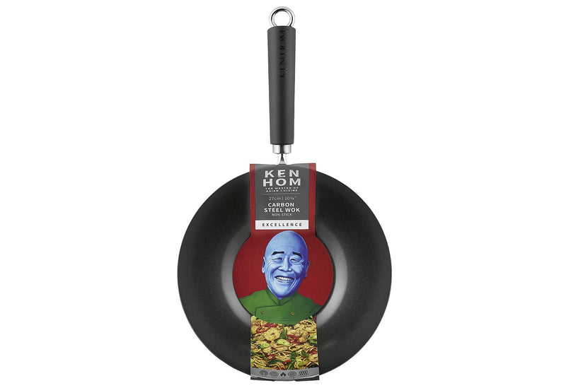 KEN HOM Wokpfanne Ø27cm mit Phenolharz-Griff antihaft Karbonstahl