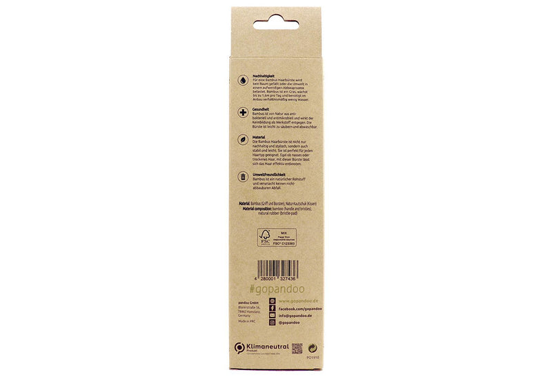 PANDOO Bambus Haarbürste mit Naturborsten L ca. 28cm