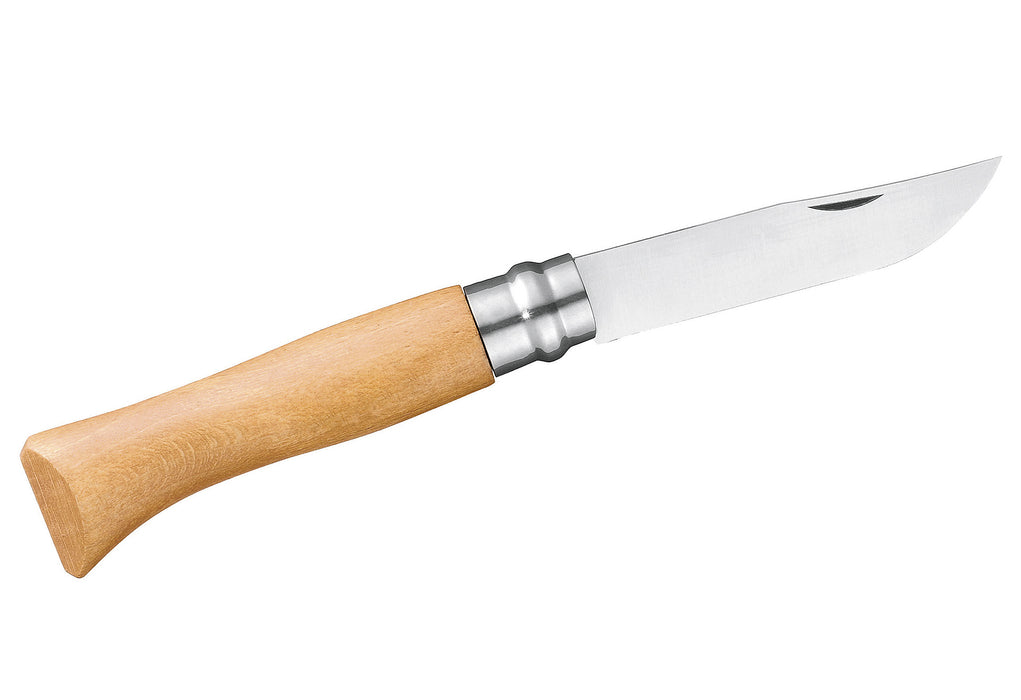 OPINEL Messer No 08 Carbon Griff Buche 8,5cm lange Carbonstahlklinge