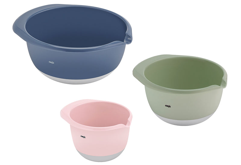 EMSA Kunststoff-Rührschüssel Prep & Bake 3er Set (1,4+2,8+4,7l)