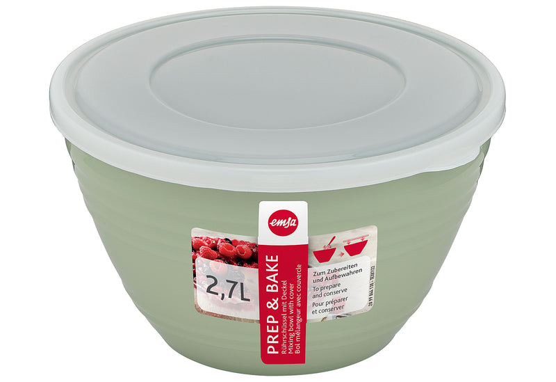 EMSA Kunststoff-Rührschüssel Prep & Bake 2,75l mit Deckel grün