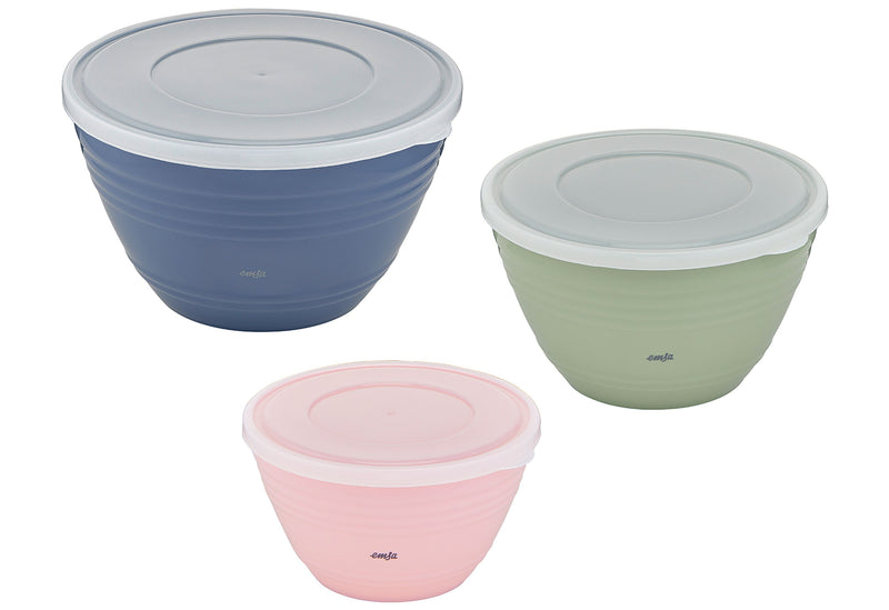 EMSA Kunststoff-Rührschüssel Prep & Bake 3er Set (1,7+2,75+4,15l)