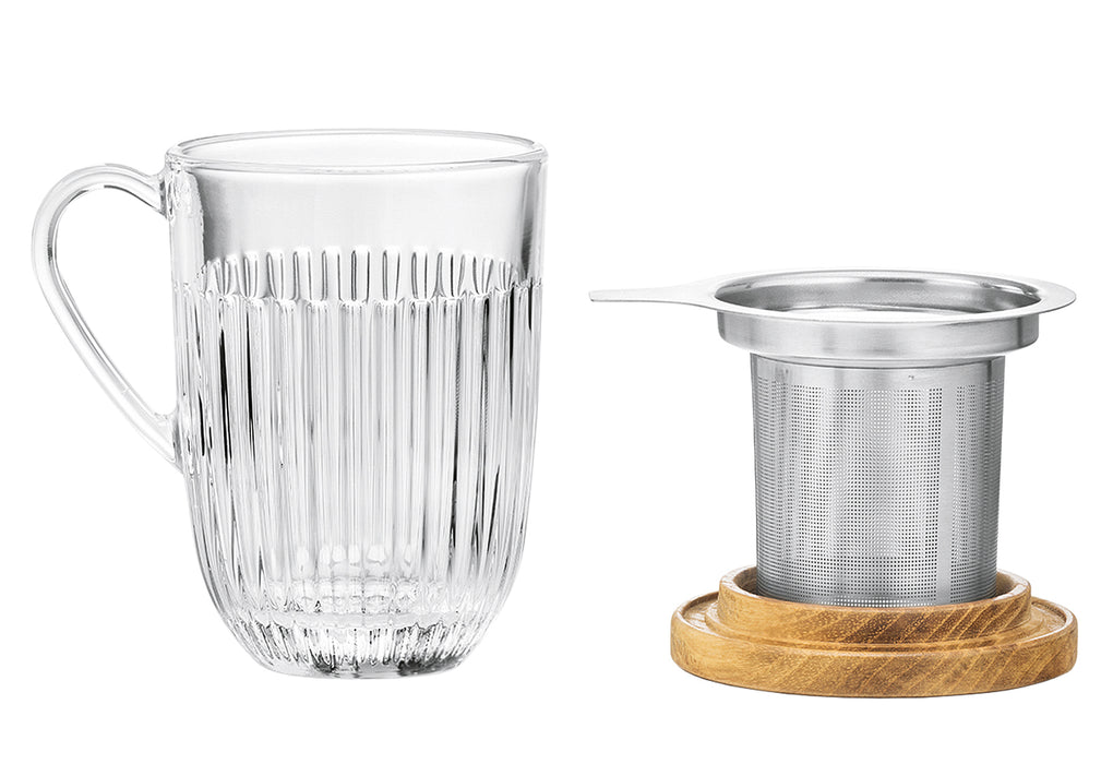 LA ROCHERE Teeglas Ouessant 400ml mit Teesieb und Deckel