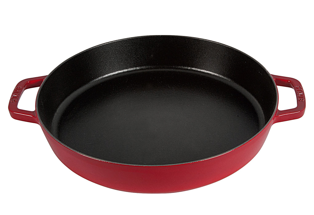 STAUB Bratpfanne mit 2 Griffen Gusseisen Ø34cm kirschrot