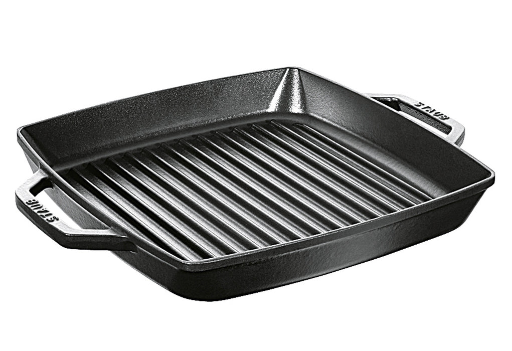 STAUB Grillpfanne mit 2 Griffen Gusseisen 28x28cm schwarz